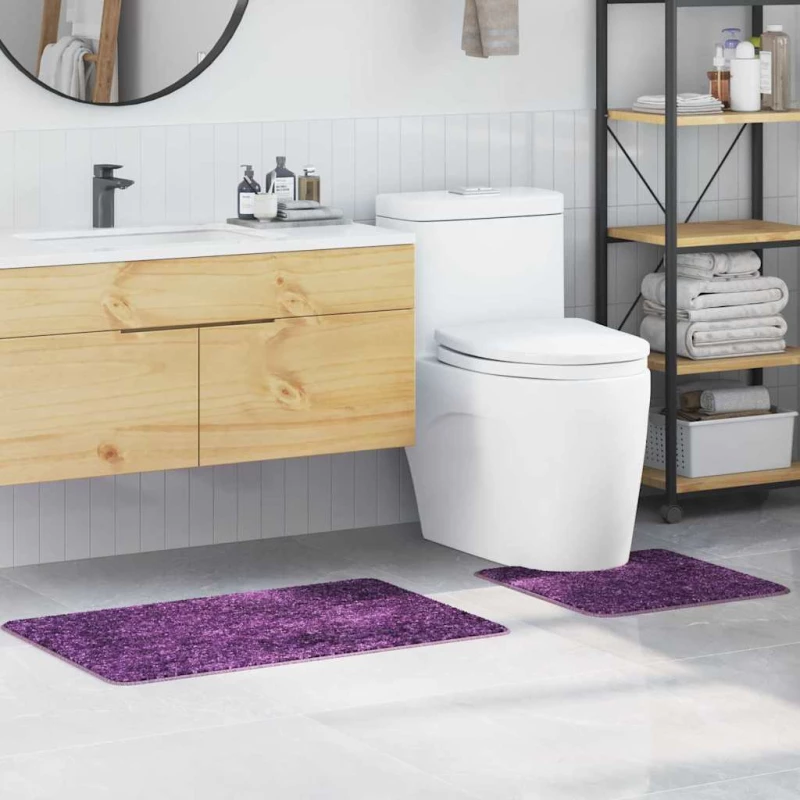 vidaXL Πατάκι μπάνιου 2 pcs Μοβ 50 x 50 cm Πολυπροπυλένιο