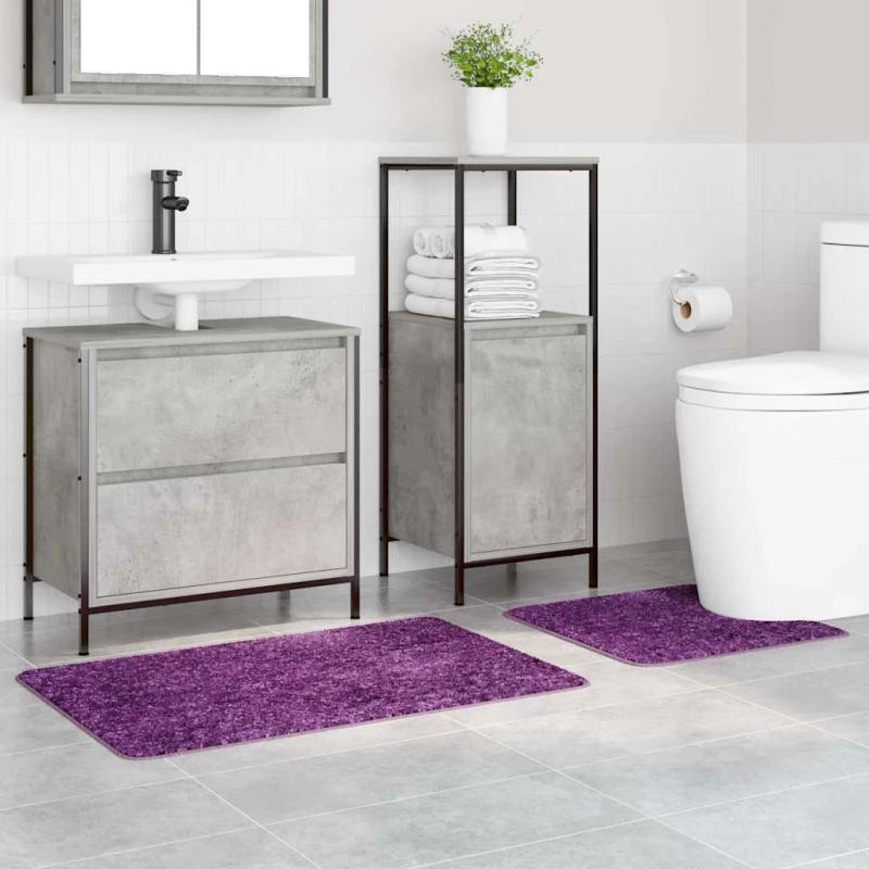 vidaXL Πατάκι μπάνιου 2 pcs Μοβ 50 x 50 cm Πολυπροπυλένιο