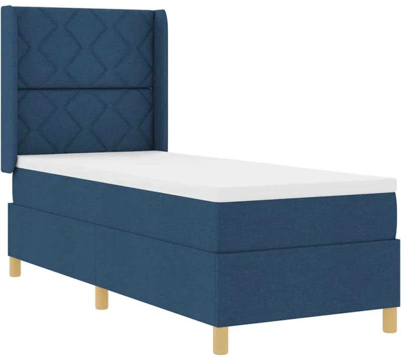 vidaXL Κρεβάτι με ελατήρια με στρώμα Μπλε 80 x 200 cm ύφασμα