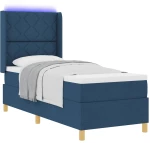 vidaXL Κρεβάτι με ελατήρια με στρώμα Μπλε 80 x 200 cm ύφασμα