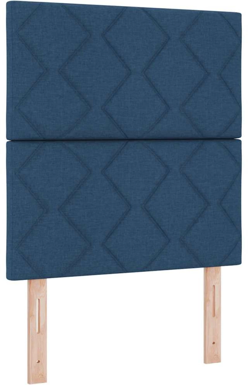 vidaXL Κρεβάτι με ελατήρια με στρώμα Μπλε 80 x 200 cm ύφασμα
