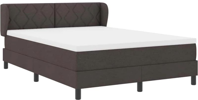 vidaXL Κρεβάτι box spring με στρώμα με στρώμα Σκούρο καφέ Σκούρο καφέ