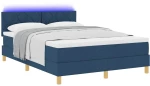 vidaXL Κρεβάτι με ελατήρια με στρώμα Μπλε 140 x 200 cm ύφασμα