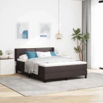 vidaXL Κρεβάτι box spring με στρώμα με στρώμα Σκούρο Καφέ 140 x 200 cm