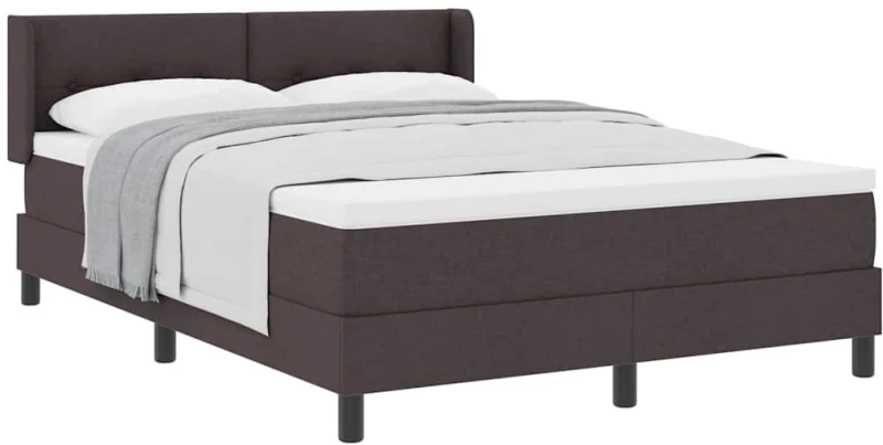 vidaXL Κρεβάτι box spring με στρώμα με στρώμα Σκούρο Καφέ 140 x 200 cm