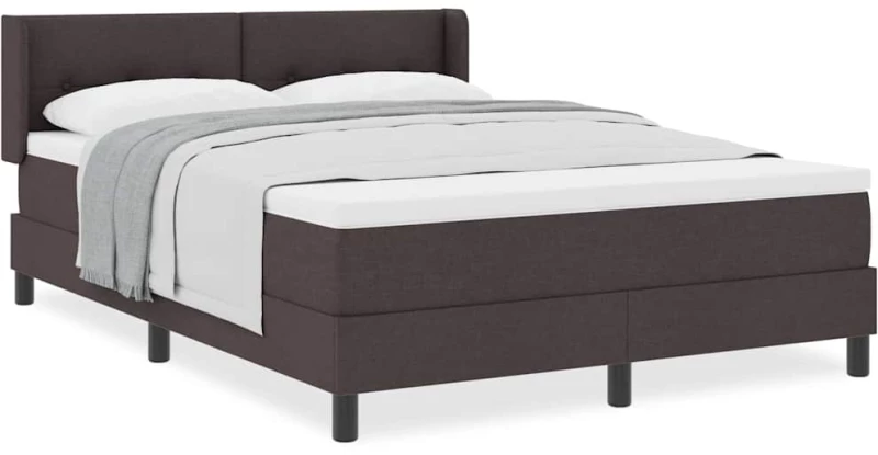 vidaXL Κρεβάτι box spring με στρώμα με στρώμα Σκούρο Καφέ 140 x 200 cm