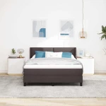 vidaXL Κρεβάτι box spring με στρώμα με στρώμα Σκούρο Καφέ 140 x 200 cm