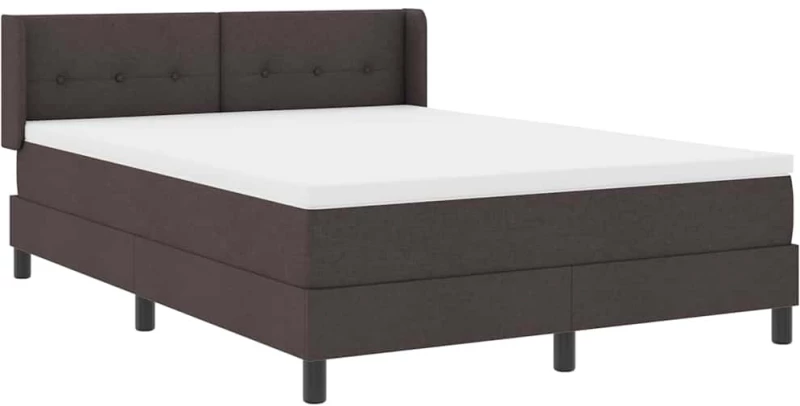vidaXL Κρεβάτι box spring με στρώμα με στρώμα Σκούρο Καφέ 140 x 200 cm
