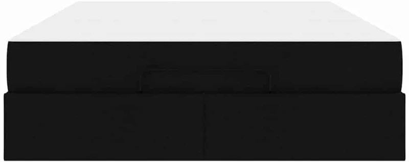 vidaXL Σκελετός Κρεβατιού με στρώμα Μαύρο 140 x 200 cm ύφασμα