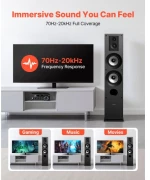 VEVOR Floorstanding Speaker 3-Way Floor-Standing Tower Speaker 145W Peak Single