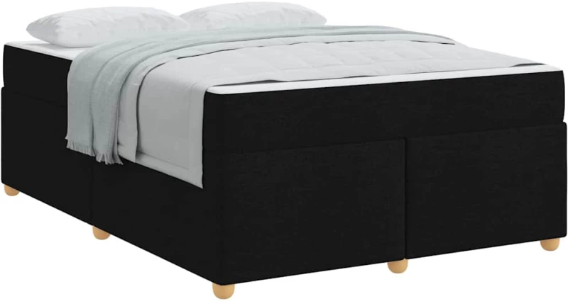 vidaXL Σκελετός Κρεβατιού με στρώμα Μαύρο 160 x 200 cm ύφασμα