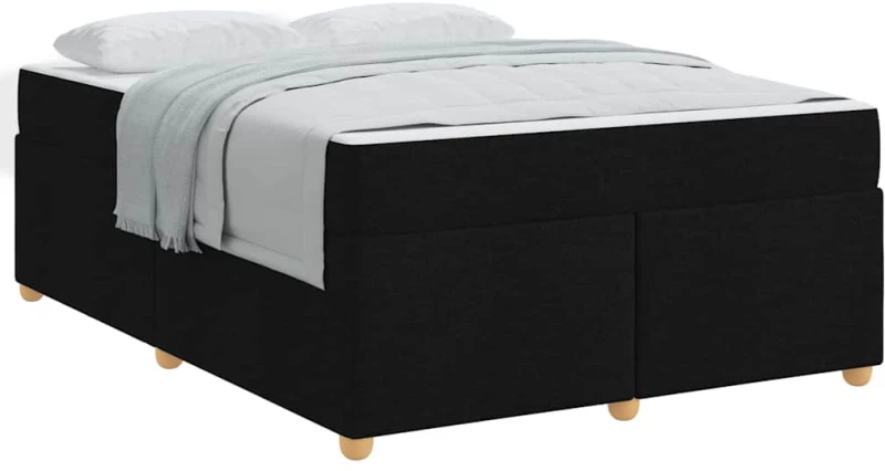 vidaXL Σκελετός Κρεβατιού με στρώμα Μαύρο 160 x 200 cm ύφασμα