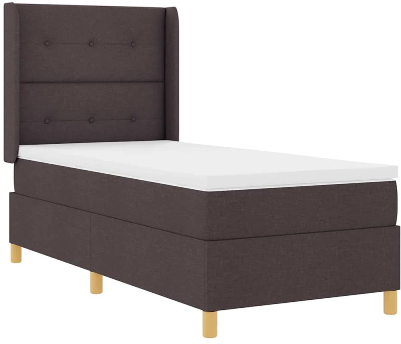 vidaXL Κρεβάτι με ελατήρια με στρώμα Καφέ 90 x 190 cm ύφασμα