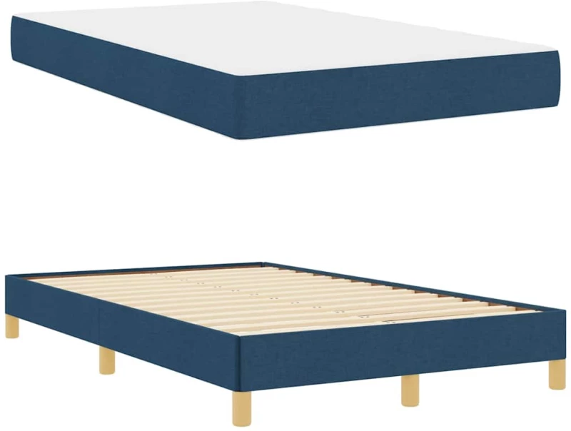 vidaXL Κρεβάτι με ελατήρια Μπλε και Καφέ 120 x 190 cm