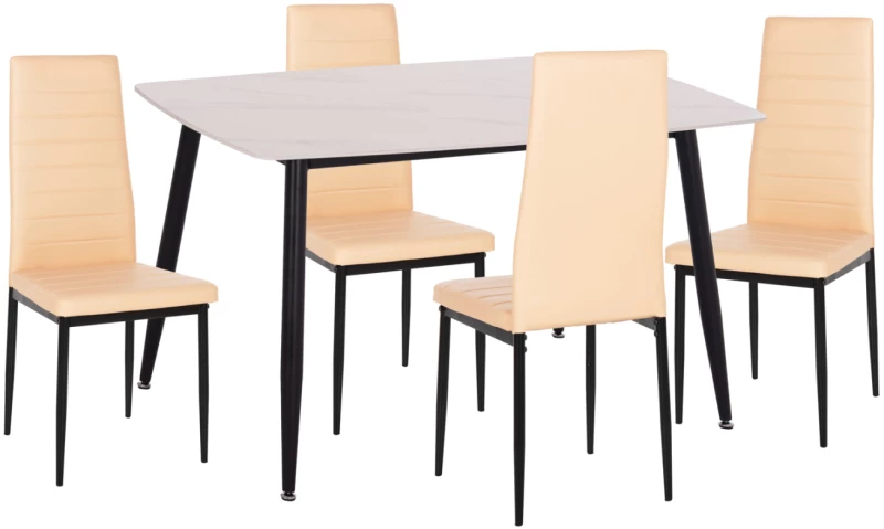 ΣΕΤ ΤΡΑΠΕΖΑΡΙΑΣ 5ΤΜΧ RAVEN HM21266.01 ΚΕΡΑΜΙΚΟ TOP ΛΕΥΚΟ ΜΑΡΜΑΡΟ--ΚΡΕΜ PU