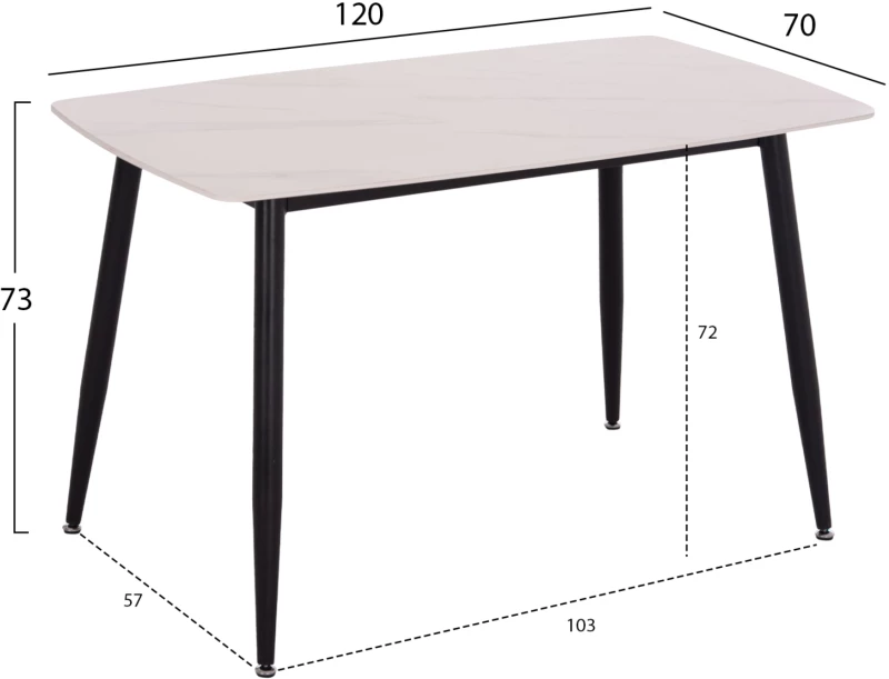ΣΕΤ ΤΡΑΠΕΖΑΡΙΑΣ 5ΤΜΧ RAVEN HM21266.01 ΚΕΡΑΜΙΚΟ TOP ΛΕΥΚΟ ΜΑΡΜΑΡΟ--ΚΡΕΜ PU