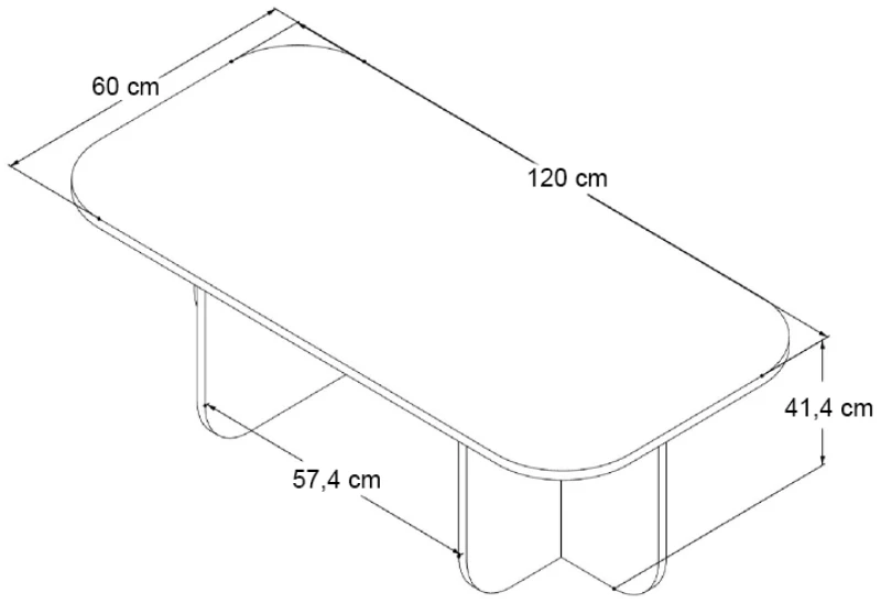 Τραπεζάκι σαλονιού Becaj Megapap χρώμα καρυδί 120x60x41,4εκ.