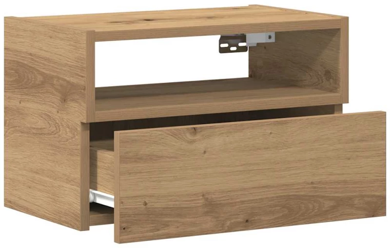 vidaXL Κομοδίνο Επιτοίχιο Αρτισιανή Δρυς 45x26x28,5 εκ.