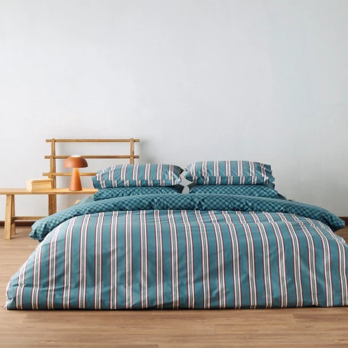 Παπλωματοθήκη Dama 33 (Σετ 3τμχ) Raf-Bordo Kentia Υπέρδιπλo 225x245cm 100% Βαμβάκι