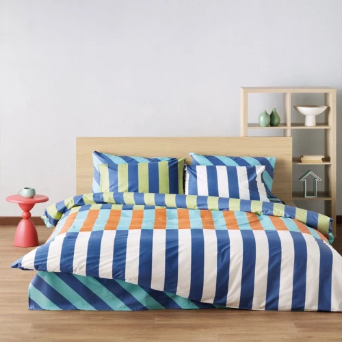 Σεντόνια Fiaba 19 (Σετ 3τμχ) Blue-Turqoise Kentia Ημίδιπλο 190x270cm 100% Βαμβάκι