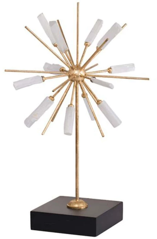 Διακοσμητικό Αγαλματίδιο Με Σμαραγδίτη Florrie 43587 37x37x58cm Gold Artekko Μέταλλο