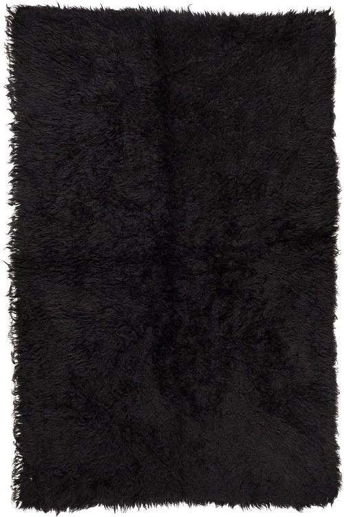 Χαλί Flokati 32 Black Βιοκαρπέτ 120X180cm