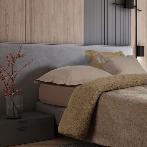 Κουβερτοπάπλωμα 1367 Sherpa Taupe Das Home Υπέρδιπλo 220x240cm Πολυέστερ