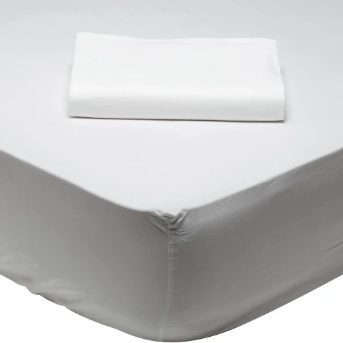 Σεντόνι 1001 Με Λάστιχο Artic White Das Home Υπέρδιπλo 160x235cm 100% Βαμβάκι
