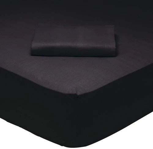 Σεντόνι 1015 Με Λάστιχο Black Das Home King Size 180x235cm 100% Βαμβάκι