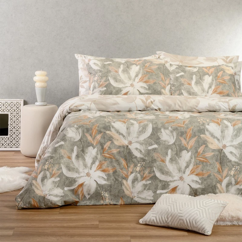 Παπλωματοθήκη Giulia Grey Melinen Μονό 165x245cm Βαμβάκι-Πολυέστερ
