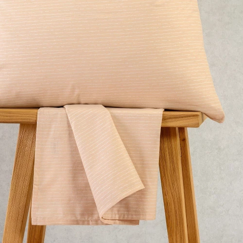 Κατωσέντονο Davide Με Λάστιχο (Σετ 2τμχ) Beige Melinen Ημίδιπλο 120x232cm Βαμβάκι-Πολυέστερ