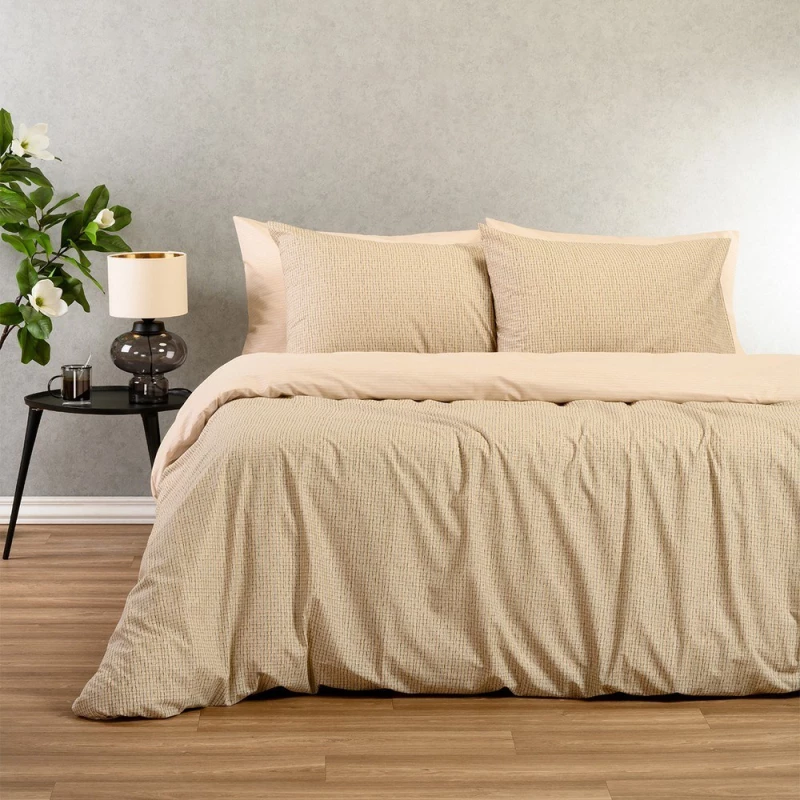 Μαξιλαροθήκες Davide (Σετ 2τμχ) Beige Melinen 50Χ70 Βαμβάκι-Πολυέστερ