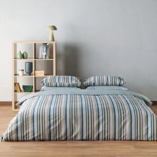 Παπλωματοθήκη Colorato 32 (Σετ 3τμχ) Blue-Green Kentia Υπέρδιπλo 225x245cm 100% Βαμβάκι