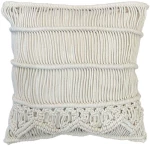 Μαξιλάρι Διακοσμητικό (Με Γέμιση) Harsha Macrame 029111 Ivory 45X45 Polyester,Βαμβάκι