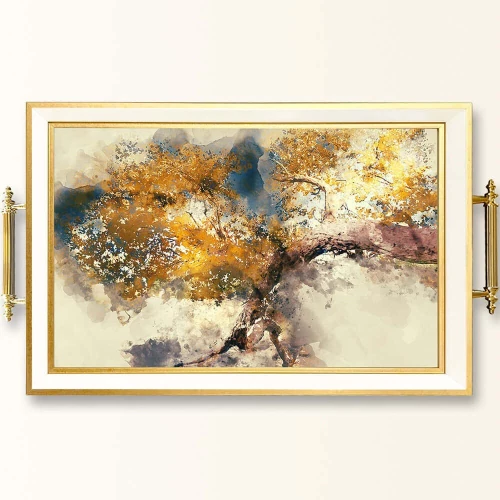 Δίσκος Σερβιρίσματος Γυάλινος 244KNG1784 50x29x3,5cm Multi Aberto Design Γυαλί