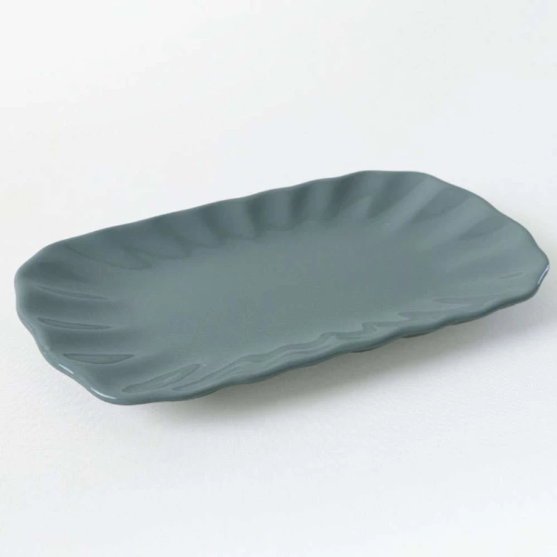 Πιάτο Ρηχό (Σετ 2Τμχ) 275KRM2373 23x13cm Light Blue Hermia Κεραμικό