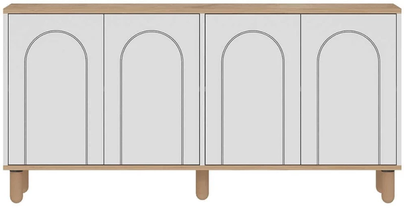 Μπουφές Fayron 327ODS1353 150x36x73cm Oak-White Μοριοσανίδα, Μελαμίνη