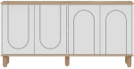 Μπουφές Ravone 327ODS1354 150x36x73cm Oak-White Μοριοσανίδα, Μελαμίνη