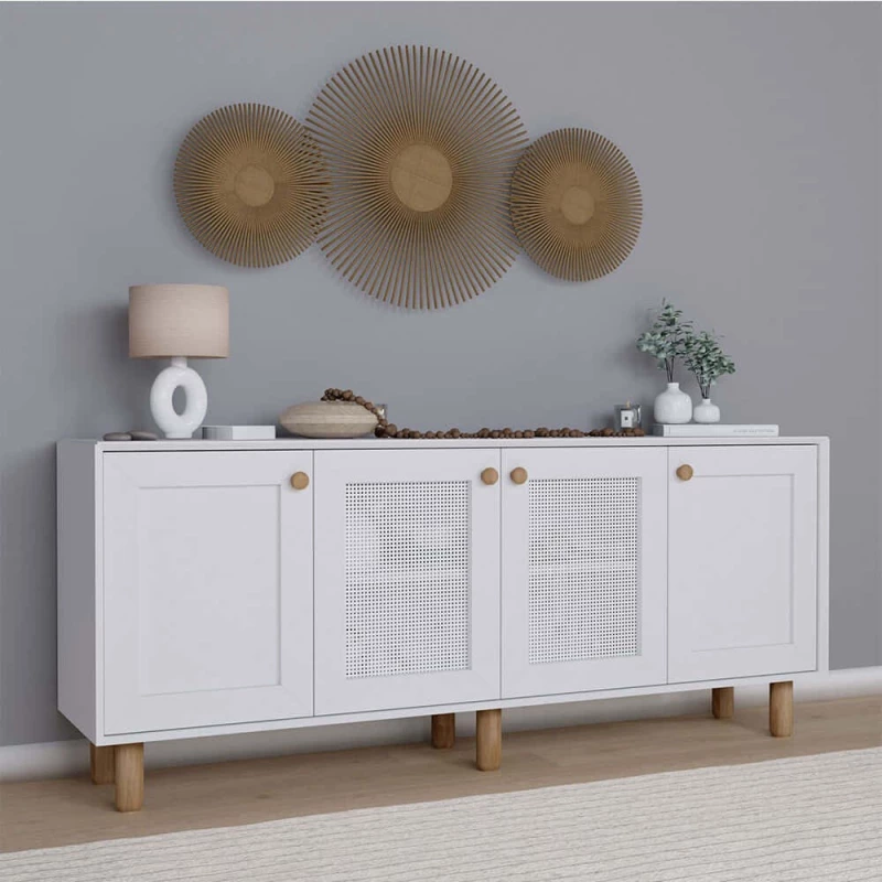 Μπουφές Bohemian 350MWD1503 180x40x75cm White Μοριοσανίδα, Μελαμίνη