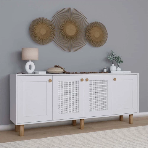 Μπουφές Bohemian 350MWD1503 180x40x75cm White Μοριοσανίδα, Μελαμίνη