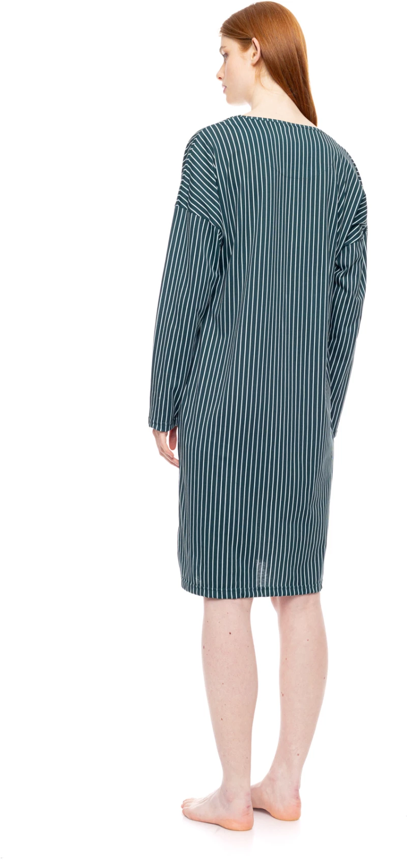 Γυναικείο Νυχτικό Pink Label - V neck - Green Forest Stripes - Regular Fit - Cotton