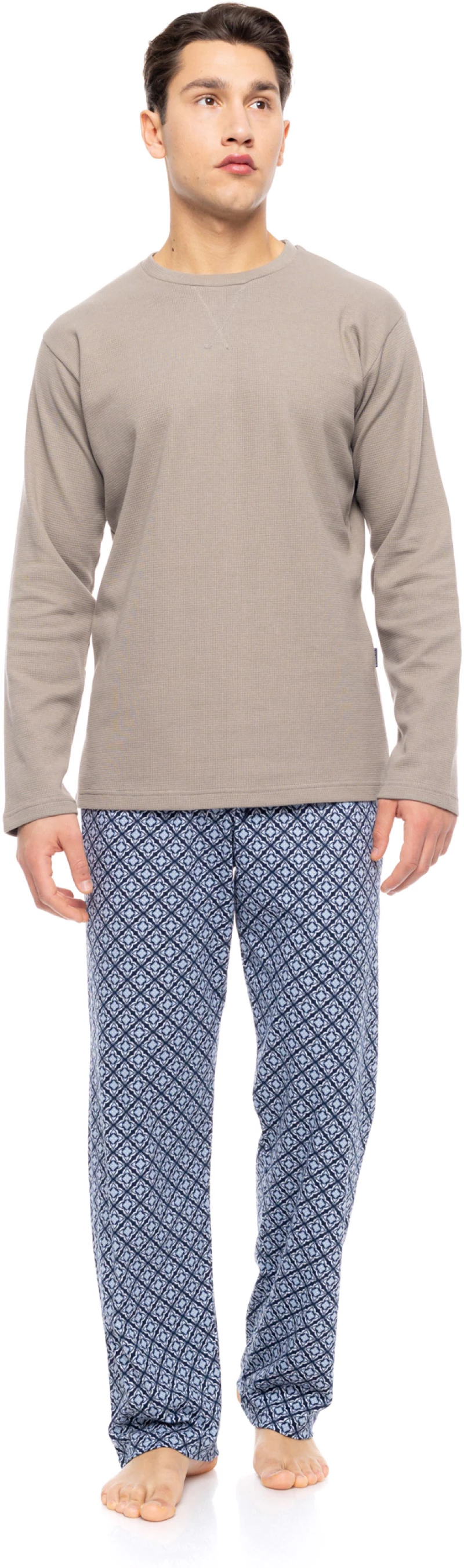 Ανδρική πυτζάμα ULISSE  - OCEAN BLUE Geo Print - Skin - Cotton - Regular Fit