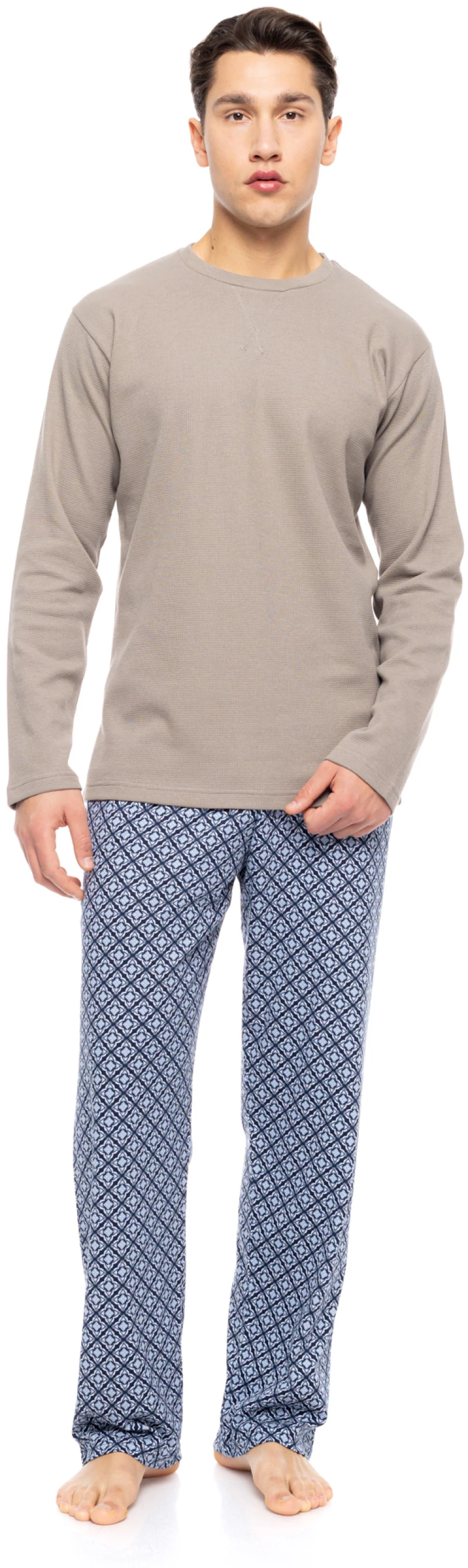 Ανδρική πυτζάμα ULISSE  - OCEAN BLUE Geo Print - Skin - Cotton - Regular Fit