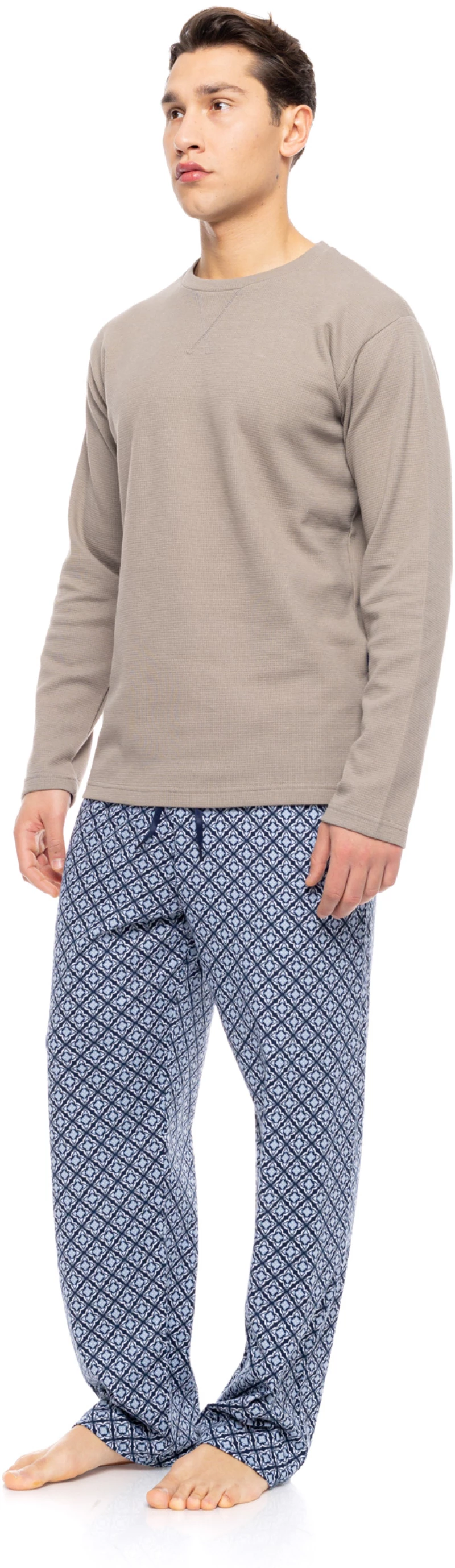 Ανδρική πυτζάμα ULISSE  - OCEAN BLUE Geo Print - Skin - Cotton - Regular Fit