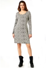 ANNA RAXEVSKY Πλεκτό ζακάρ φόρεμα D24207 BLACK