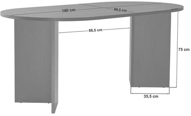Τραπέζι Sablin Megapap χρώμα καρυδί 180x89,5x75εκ. | GP052-0227,2