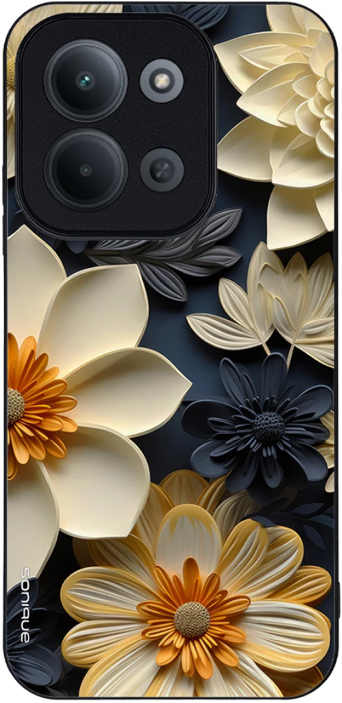 Θήκη Sonique 3D Flower Series για Xiaomi Redmi 15C 4G / Redmi 15C 5G / Poco C85 4G Εκρού
