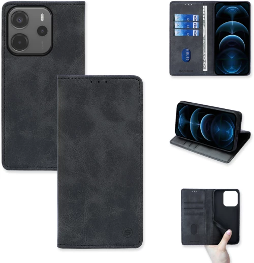 Θήκη Πορτοφόλι Vintage Magnet Wallet Sonique Xiaomi Redmi Note 14 4G (164.84mm) Μαύρο