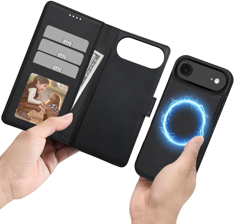 Tech-Protect Wallet MagSafe Case for iPhone 17 Air - Matte Black