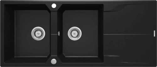 2-bowl granite sink with drainer
